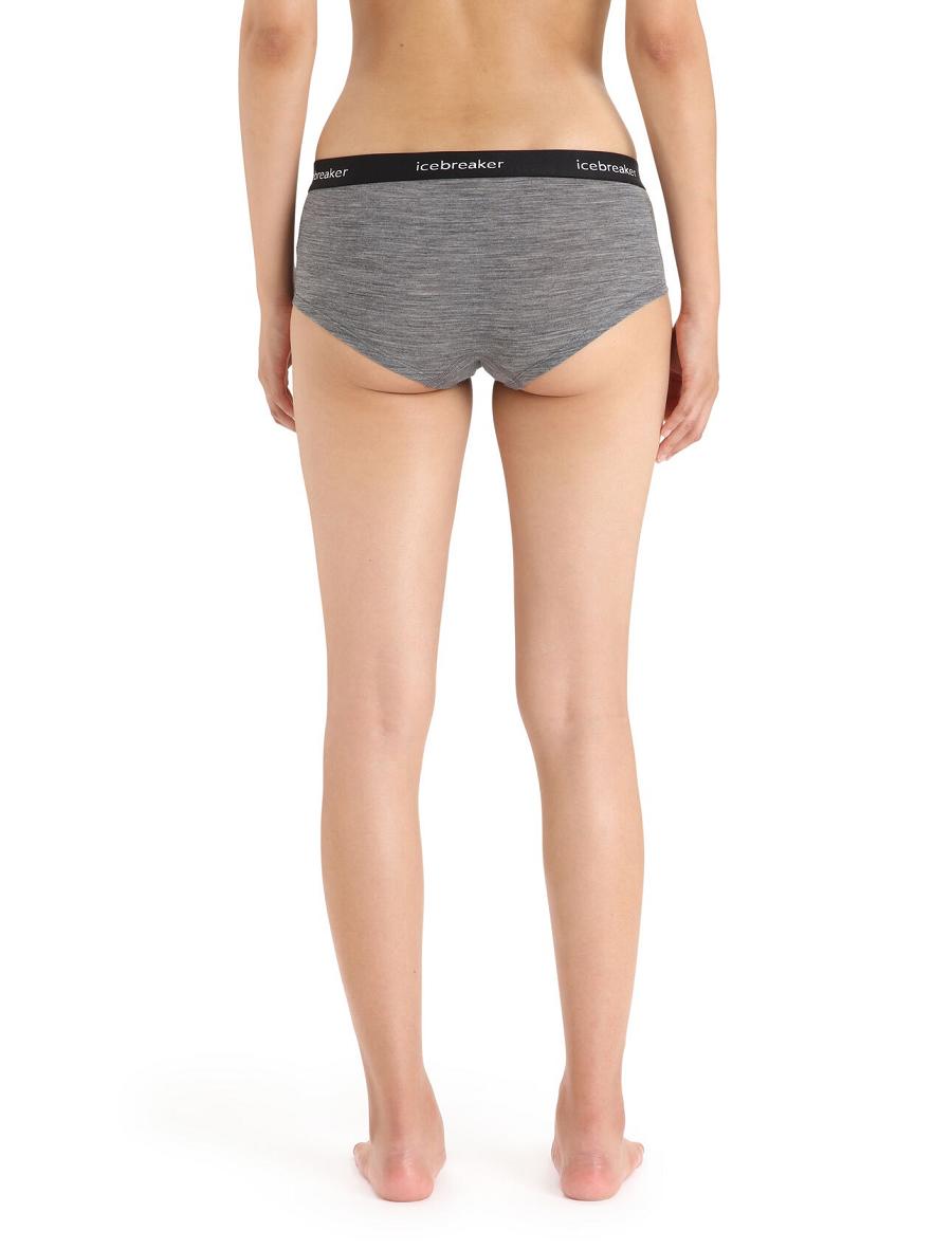 Icebreaker Merino Sprite Hot Pants Női Fehérnemű Szürke Fekete | HU 1707NWYB